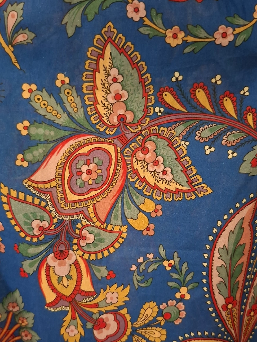 J. Crew x Liberty Fabrics Blue Paisley Sleeveless Ruffle-neck Blouse (US 2/XS) - Picture 5 of 7